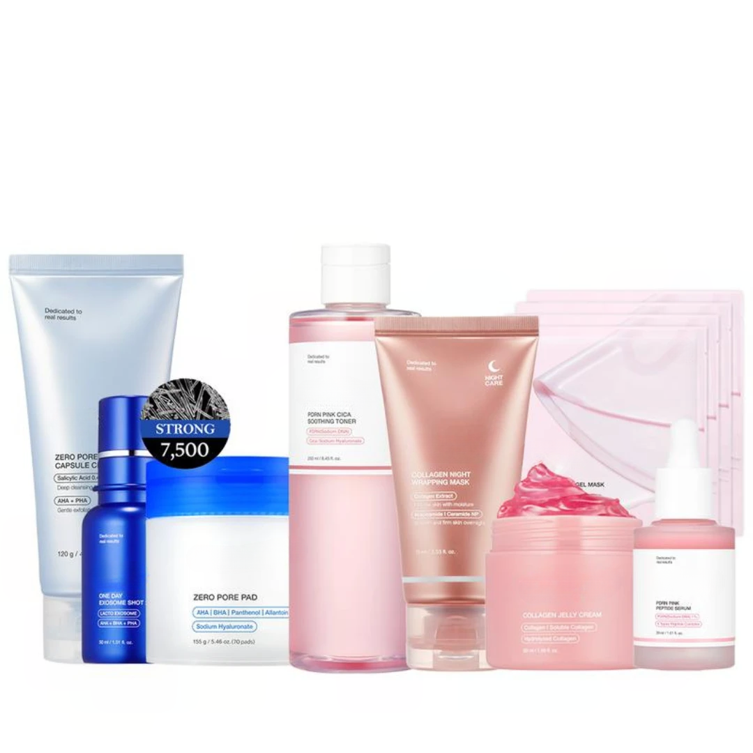 Affordable Glass Glow Skincare Set – 8-Piece Radiance & Renewal Kit