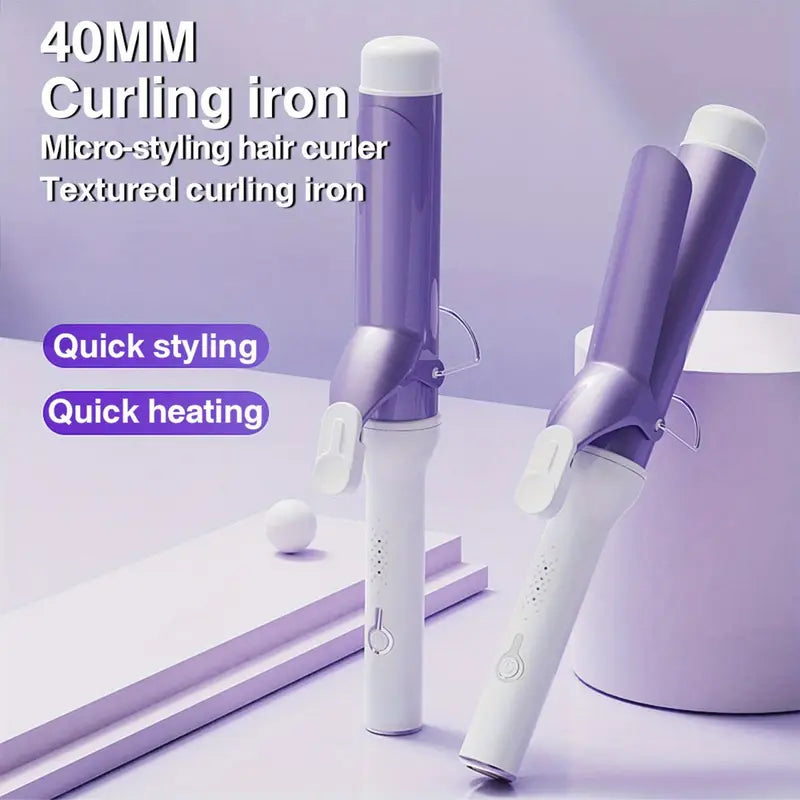 40mm Professional Curling Wand – Fast-Heat Big Barrel with 4 Temperature Settings