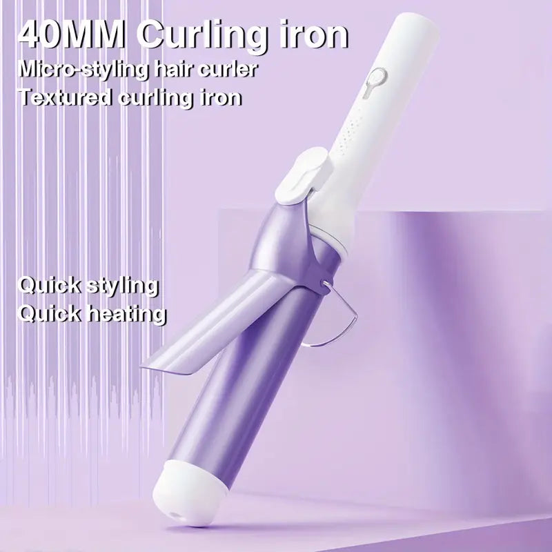 40mm Professional Curling Wand – Fast-Heat Big Barrel with 4 Temperature Settings