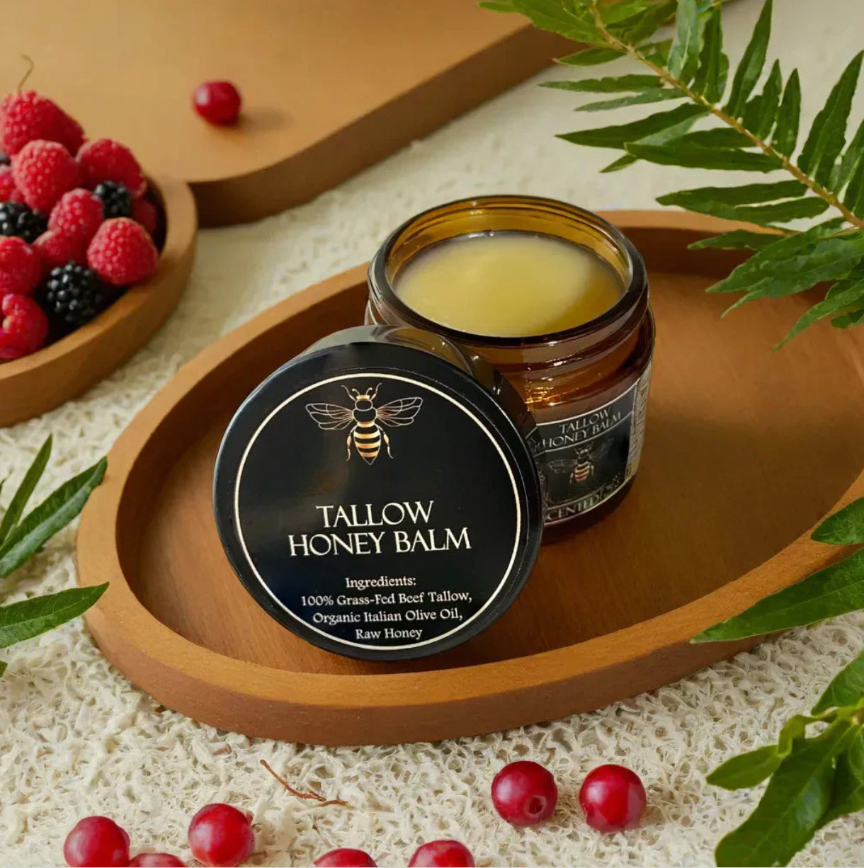 Honey Tallow Balm – Grass-Fed Tallow & Raw Honey Intense Moisture Cream