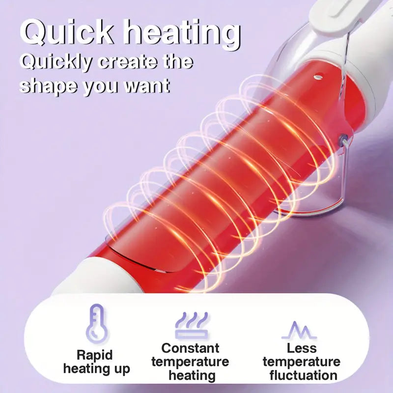 40mm Professional Curling Wand – Fast-Heat Big Barrel with 4 Temperature Settings