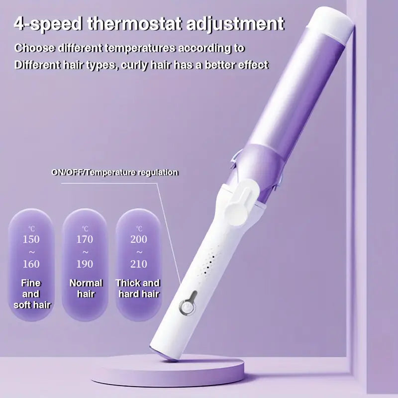40mm Professional Curling Wand – Fast-Heat Big Barrel with 4 Temperature Settings